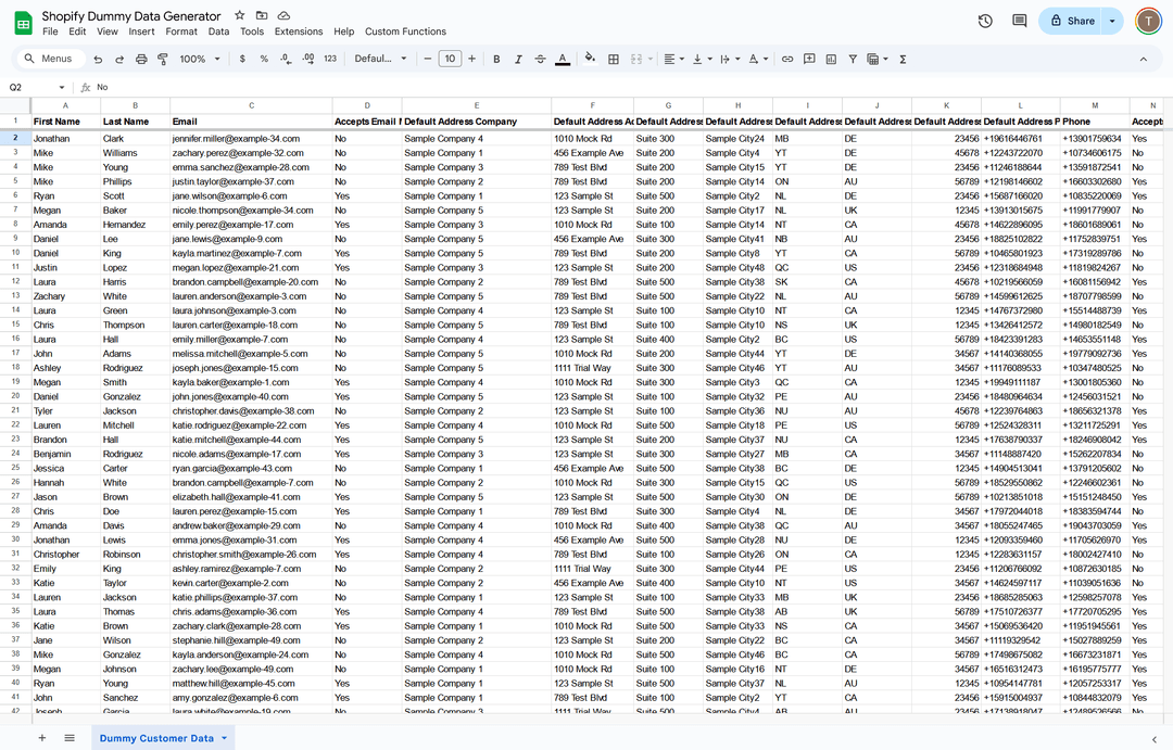 Shopify Dummy Data Generator Scripts