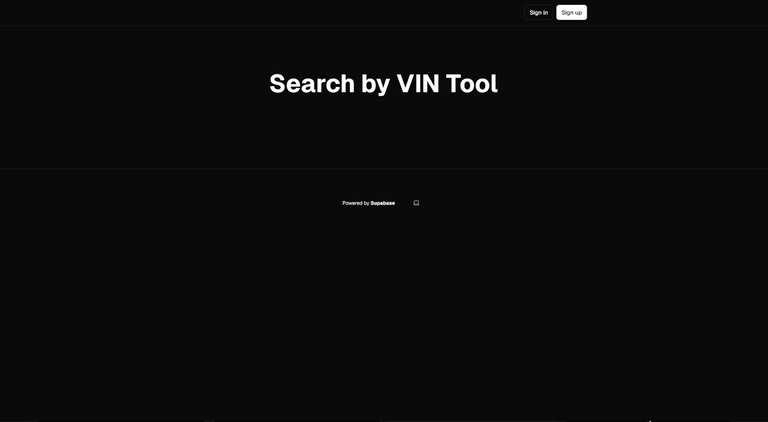 Search By VIN Tool